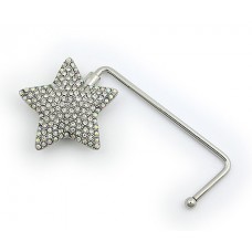 Bag Hanger - 12 PCS  - Rhinestone Star - Clear -BH-GB1291CL